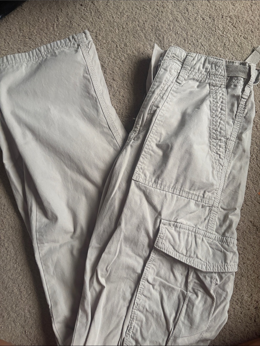 Bershka Light Beige Cargo Pants with Utility Pockets